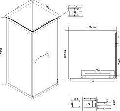 Niagara Душевой уголок Nova 90x90 NG-6833-34BLACK – фотография-12